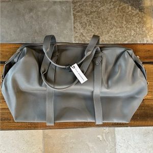 NWT, Lulu Dharma Charcoal Eco Luxe Embossed Weekender,